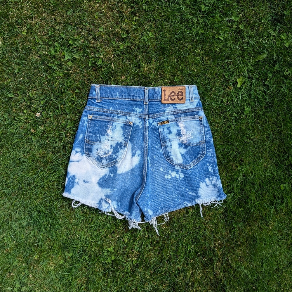 Lee Acid Wash Cut Off Vintage Denim Shorts Size 25